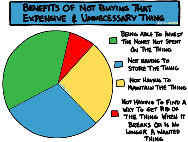 benefits of not buying stuff