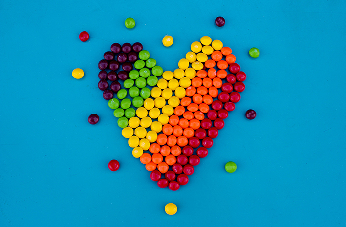 skittles heart