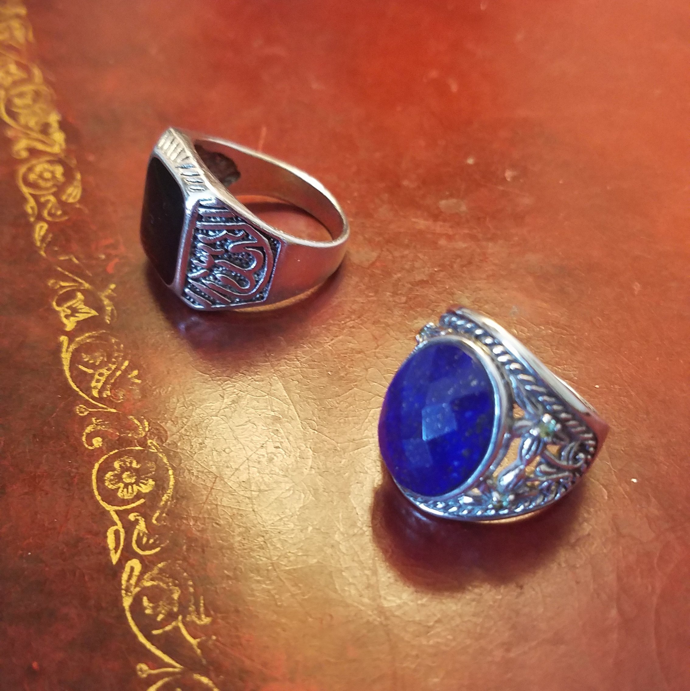 vintage silver gaudy rings